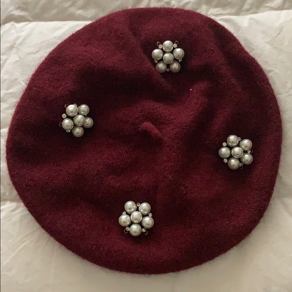 Nordstrom pearl beaded beret hat - Picture 4 of 8